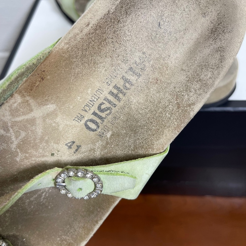 Mephisto Norie Green Nubuck Leather Slide Sandals Slip On Women's 41 EU/11 US - Picture 8 of 13